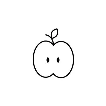 Half of apple vector icon. sign design Stock Illustration