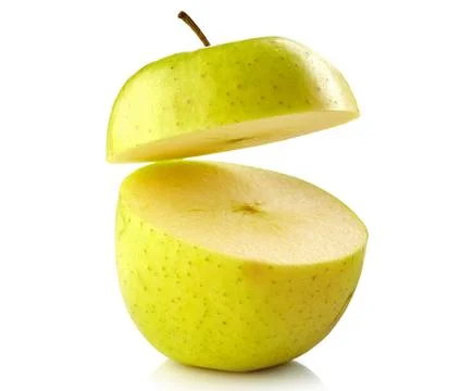 Half apple on white background 写真素材
