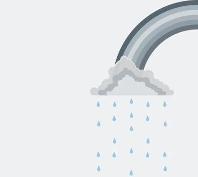 Half-Arc Gray Rainbow Stock Illustration