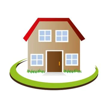 Half arch with facade confortable house with attic icon design Ilustración de archivo