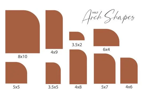 Half Arch Shape template, Arch Wedding invitations, laser cut invitation, men Stock Illustration