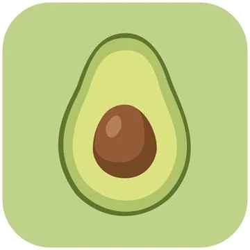 Half avocado fruit with seed inside icon Stock Illustration