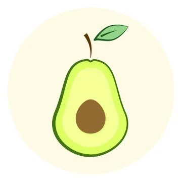 Half avocado icon, avocado split in a half Illustrazione stock