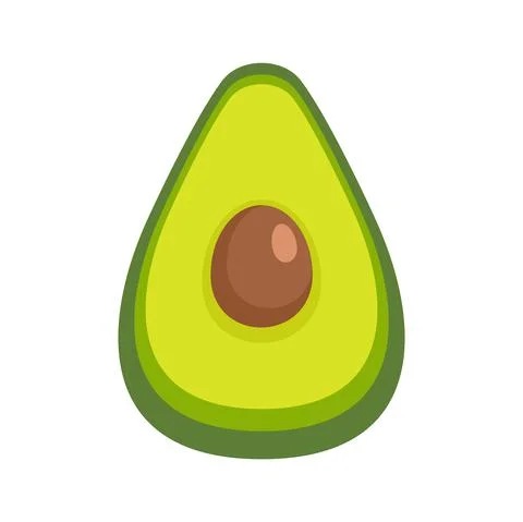 Half avocado icon flat isolated vector Stock-Illustration