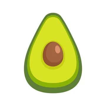 Half avocado icon flat isolated Stock-Illustration