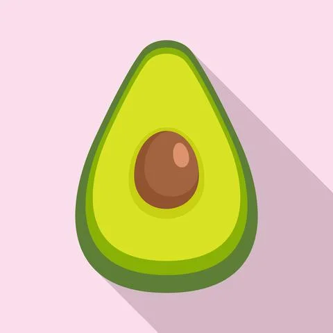 Half avocado icon, flat style Stock-Illustration