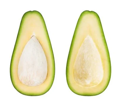 Half of avocado isolated Stock Photos