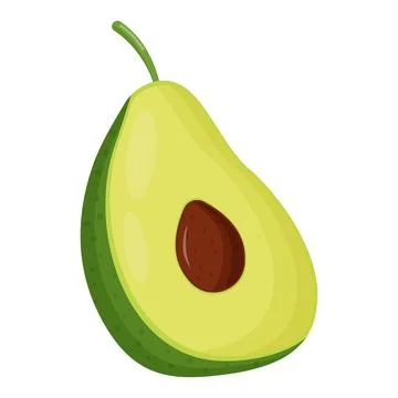 Half of avocado isolated on white background. Flat vector illustration Stock Illustration