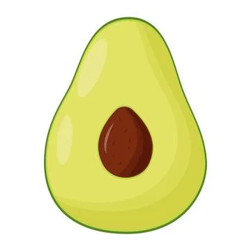 Half of avocado isolated on white background. Flat vector illustration Stock Illustration