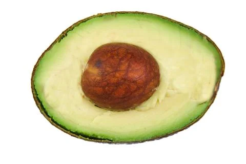 Half avocado isolated on a white background Stock Photos
