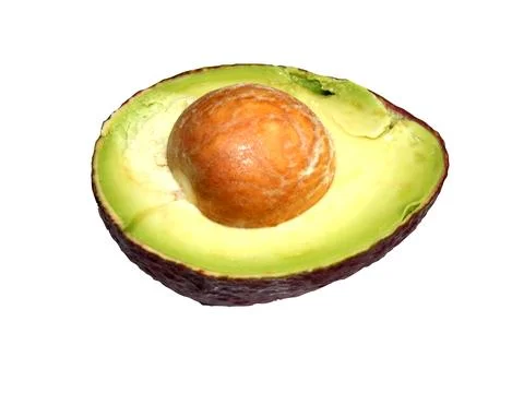 Half an avocado isolated on white Fotos Stock