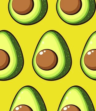 Half avocado seamless pattern Ilustración de archivo