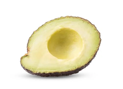 Half avocado on white background Stock Photos