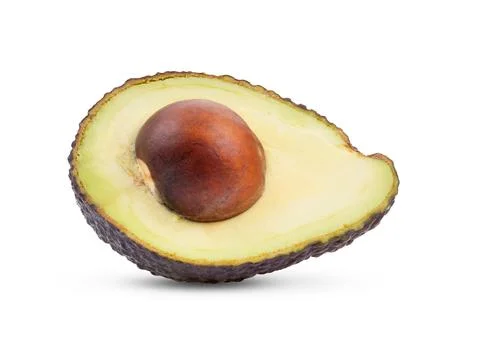 Half avocado on white background Stock Photos