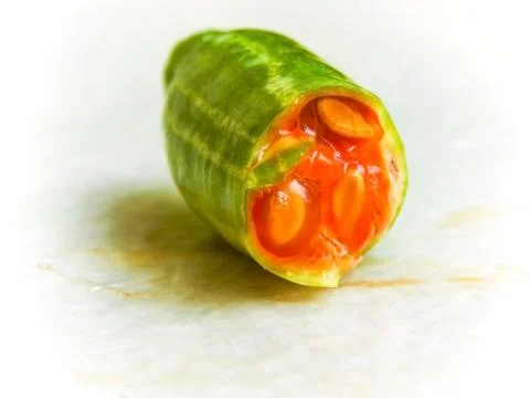 Half bite ivy gourd Stock Photos