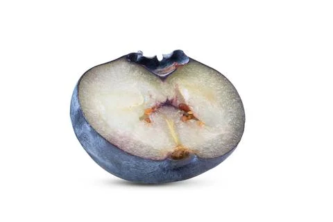 Half blueberries on white background Stock Photos
