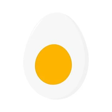 Half boiled cleaned egg with yolk. Thematic, menu cards or Egg Day greeting Stock Illustration