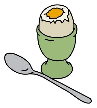 The half boiled egg Stock Illustration