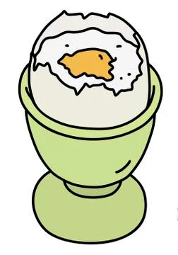 The half boiled egg Stock Illustration
