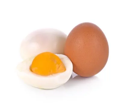 Half of Boiled egg isolated on white background Foto stock