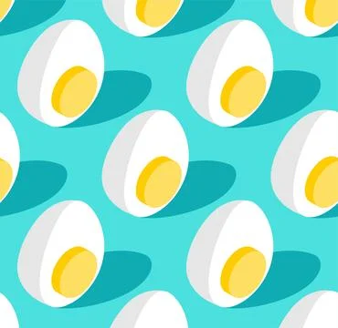 Half boiled egg pattern seamless. Egg yolk and white background. Ornament o.. Illustrazione stock