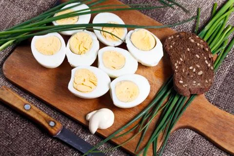 Half boiled egg Stock Photos