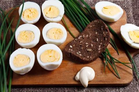 Half boiled egg Foto stock