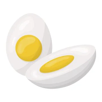 Half a boiled egg. Vector illustration on a white background Stock Illustration