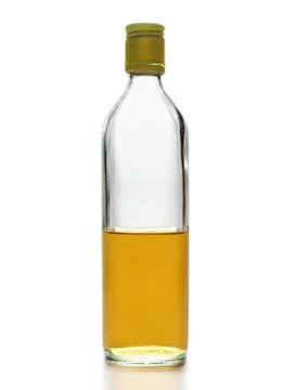 Half bottle of whiskey Stock Photos