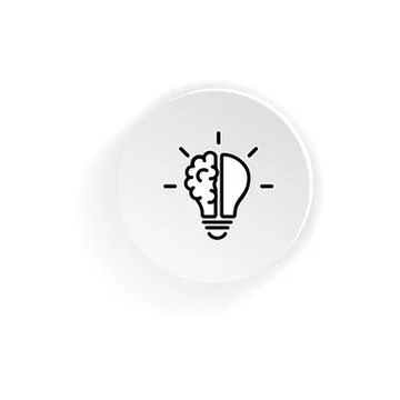 Half brain half bulb line icon. Creative ideas concept. Vector on isolated wh Stock Illustration