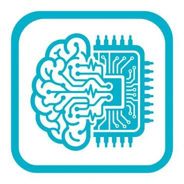 Half brain half computer chip represents integration of artificial intellig.. イラスト素材