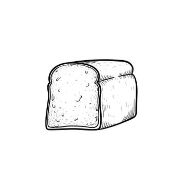 Half of bread hand drawn sketch icon. Illustrazione stock