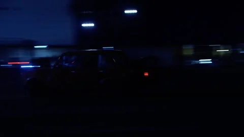 A half-broken retro car makes a drift race. Russia. Moscow. 01.11.2025 Stock Footage 320354973