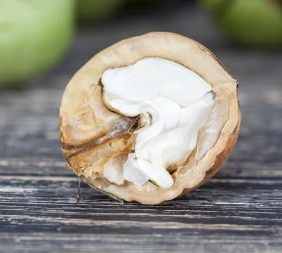 Half broken walnut Stock Photos