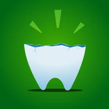 Half broken white tooth Stock Illustration