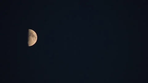 Half brown moon Stock Footage 53163067