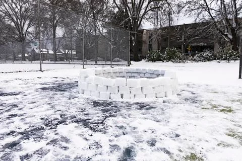 Half built igloo Stock Photos