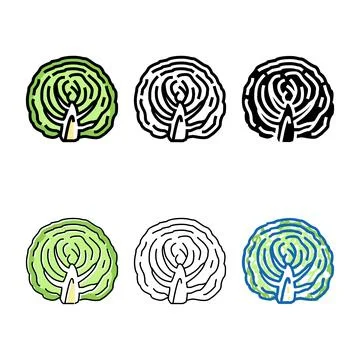 Half of cabbage vegetable color series icon vector Stock Illustration