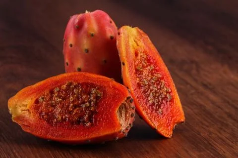 Half cactus pear or nopal Stock Photos