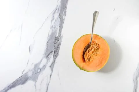 Half of Cantaloupe melon Stock Photos