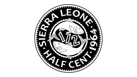 Half cent coin Sierra Leone Stock Footage 287063401