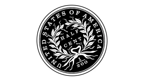 Half cent dollar coin 4K Video Stock Footage 286705273