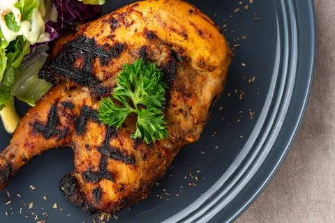 Half chicken baked 스톡 사진