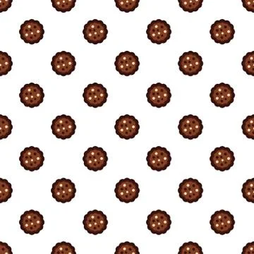 Half chocolate biscuit pattern seamless vector Stock Illustration