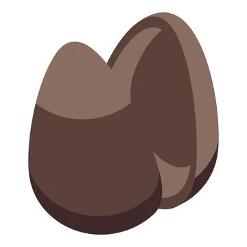 Half chocolate egg icon isometric vector. Candy dark Illustrazione stock