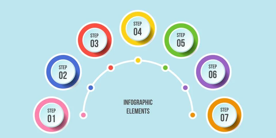 Half Circle chart, Timeline infographic templates Stock Illustration