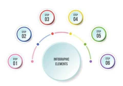 Half Circle chart, Timeline infographic templates Stock Illustration