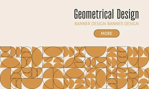 Half Circle Geometrical Banner Illustrazione stock