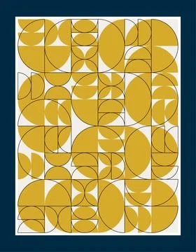 Half Circle Geometrical Poster Illustrazione stock