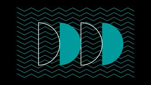 Half Circle Geometry with Blue Background Illustrazione stock